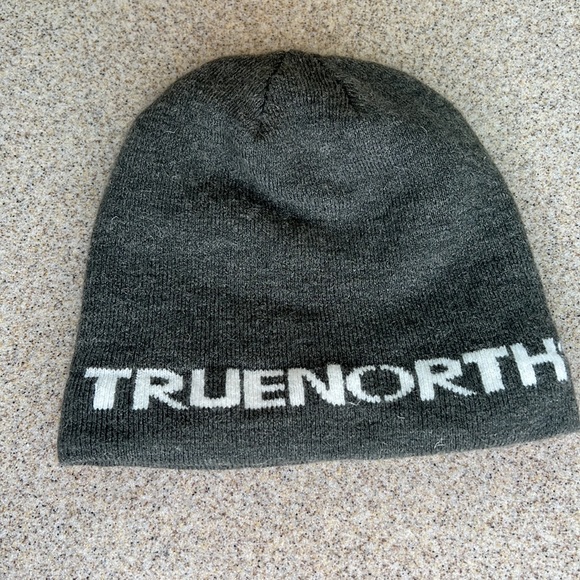 Truth North Gray Winter Knit Beanie wWhite Logo toddler baby One Size fits most - Picture 8 of 9